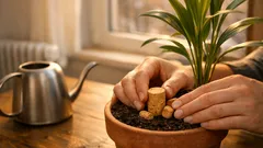 Zimmerpflanzen im Winter richtig gießen: So hilft ein Naturkorken gegen trockene Topferde